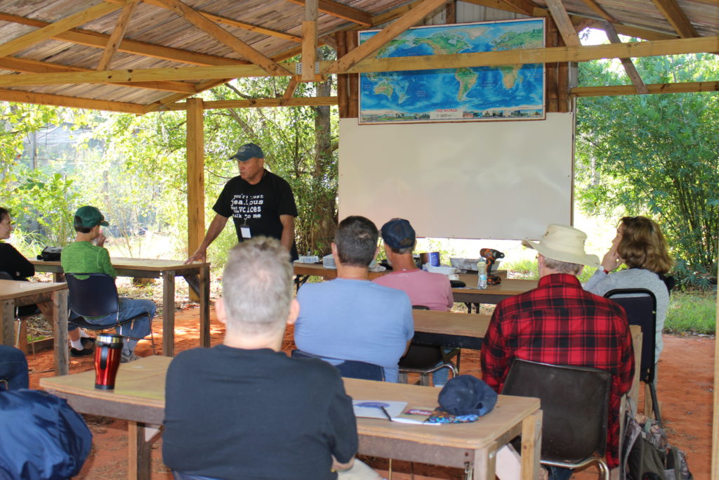 One of last year's Garden Celebration instructional sessions where a teacher is explaining gardening construction